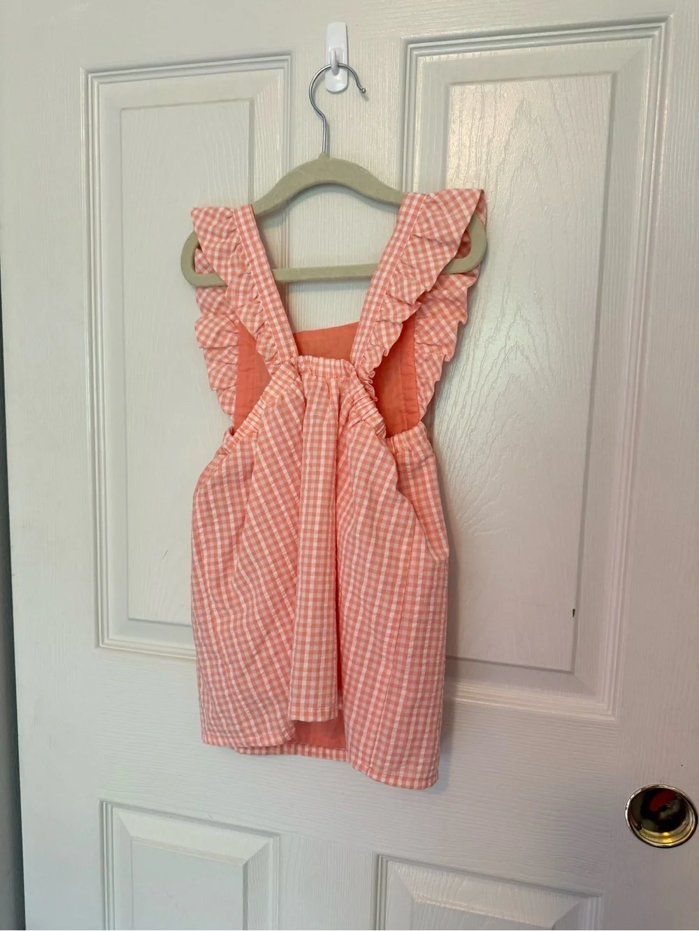 Carter's Coral Gingham Ruffle Strap Dress 24 Months